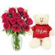 Roses & Cuddles the Bear