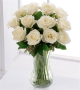 12 Pure White Roses