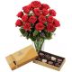 15 Red Roses with Godiva Gold Collection