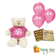 Happy Birthday Teddy, Belgian Chocs & Balloons