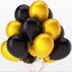 Gold Metallic & Black Party Balloons