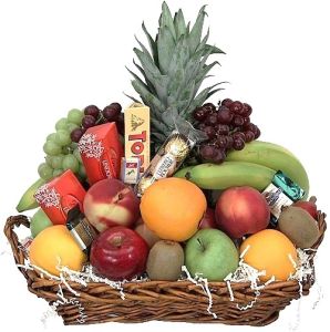 Tempting Fruit and Chocolate Basket